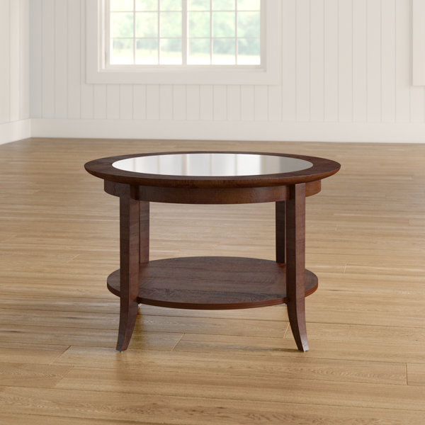 Charlton Home® Wilfredo Round Solid Wood Coffee Table in Chocolate Oak